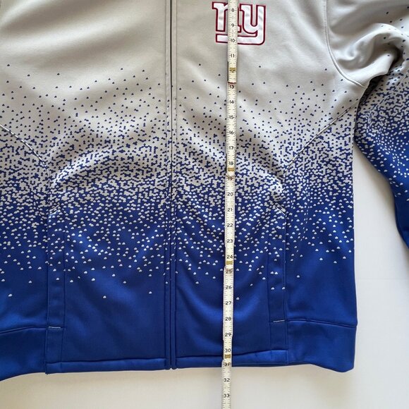 Reebox NY Giants On Field Full Zip Jacket with Hood, NFC East, Gray and Blue, XL - Picture 11 of 14
